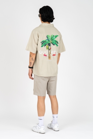 Quotrell Quotrell overhemden Overhemd 3888 dark beige / white