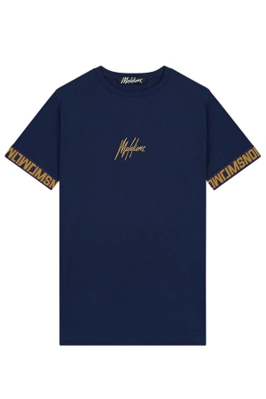 Malelions Malelions shirts en tops Print T-shirts navy/gold