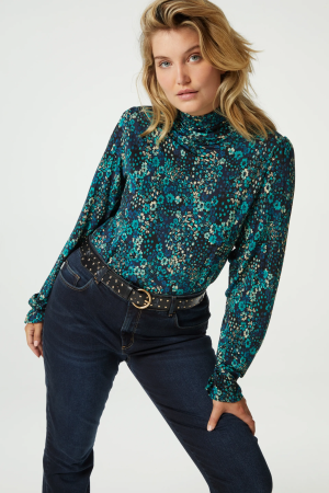 Fabienne Chapot Fabienne Chapot shirts en tops T-shirt Lange mouw 9001-4616-mja black/keep it teal