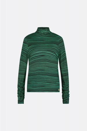 Fabienne Chapot Fabienne Chapot shirts en tops T-shirt Lange mouw 9001-4311-str black/feeling green