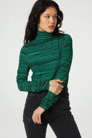 Fabienne Chapot Fabienne Chapot shirts en tops T-shirt Lange mouw 9001-4311-str black/feeling green