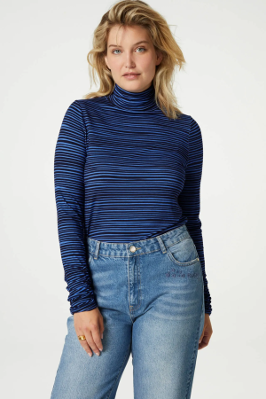 Fabienne Chapot Fabienne Chapot shirts en tops T-shirt Lange mouw 9001-3321-str black/bluemsbury