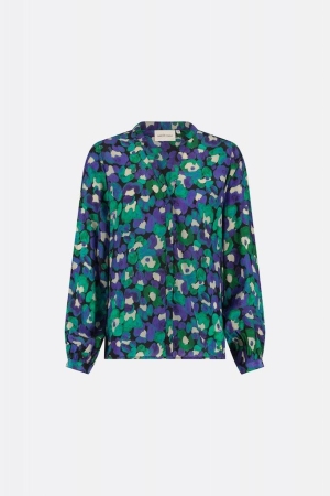 Fabienne Chapot Fabienne Chapot blouses Blouse 4306-8711-gcd green envy/poppy pur