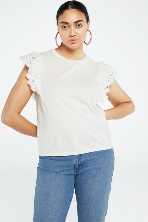 Fabienne Chapot Fabienne Chapot shirts en tops T-shirt Korte mouw 1003-uni cream white