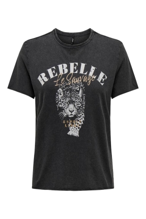 Only Only shirts en tops T-shirt Korte mouw phantom rebelle miss