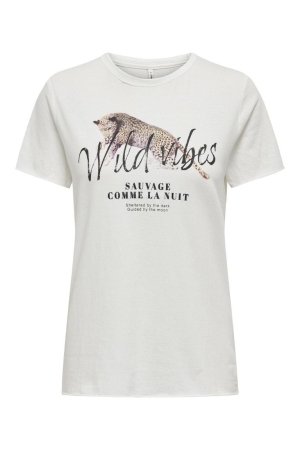 Only Only shirts en tops T-shirt Korte mouw cloud dancer wild