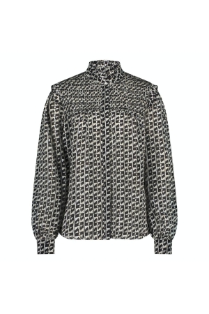 Nukus Nukus blouses Blouse 114 offwhite/black