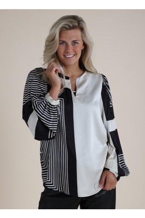 Nukus Nukus shirts en tops T-shirt Lange mouw 89 black/offwhite