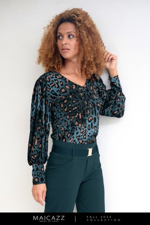 Maicazz Maicazz shirts en tops T-shirt Lange mouw leo teal - d3