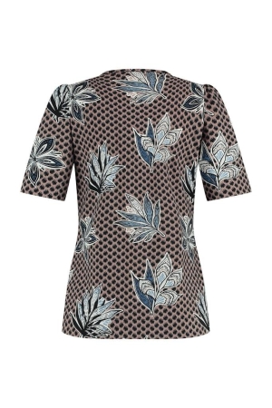 Studio Anneloes Studio Anneloes shirts en tops T-shirt Korte mouw 1590 taupe/black