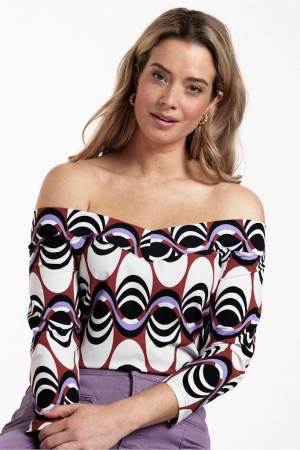 Studio Anneloes Studio Anneloes shirts en tops T-shirt Korte mouw 3311 terra/off white