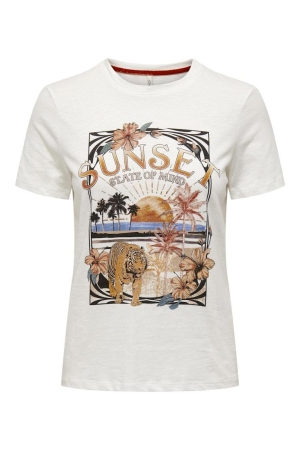 Only Only shirts en tops T-shirt Korte mouw cloud dancer sunset