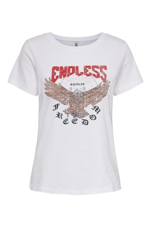 Only Only shirts en tops T-shirt Korte mouw white endless