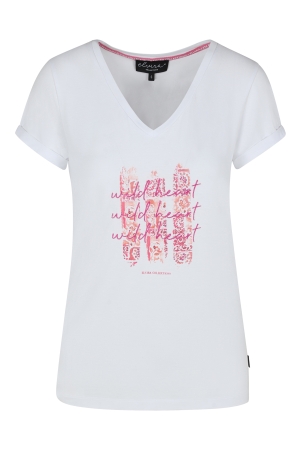 Elvira Casuals Elvira Casuals shirts en tops T-shirt Korte mouw 624 white - pink