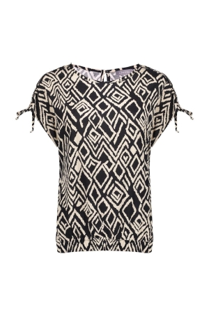 Geisha Geisha shirts en tops T-shirt Korte mouw 999 black/sand comb
