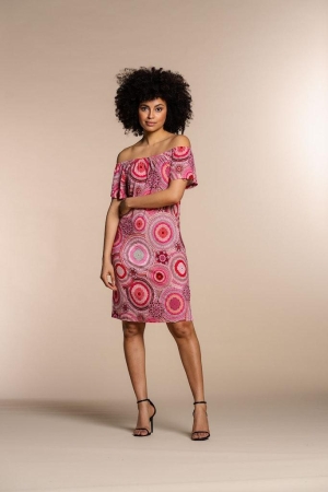 Geisha Geisha jurken Zomerjurkjes 445 pr.02-23-2 fuchsia/red