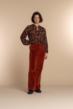 Geisha Geisha shirts en tops T-shirt Lange mouw 999 black/orange combi