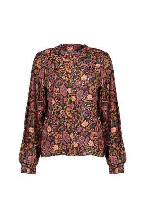 Geisha Geisha blouses Blouse 999 black/cinnamon/red combi