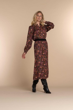 Geisha Geisha blouses Blouse 999 black/cinnamon/red combi