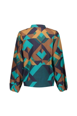 Geisha Geisha blouses Blouse 515 emerald/camel combi