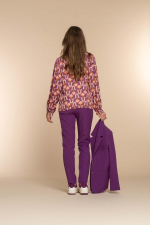 Geisha Geisha blouses Blouse 380 purple/ coral combi