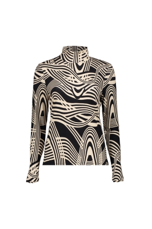 Geisha Geisha shirts en tops T-shirt Lange mouw 999 black/sand