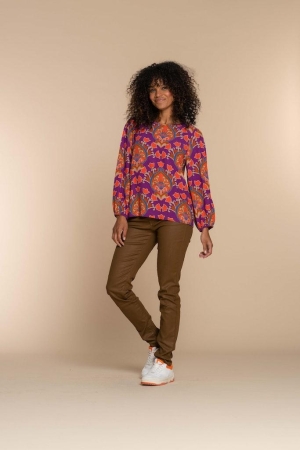 Geisha Geisha shirts en tops T-shirt Lange mouw 380 purple/hot coral combi