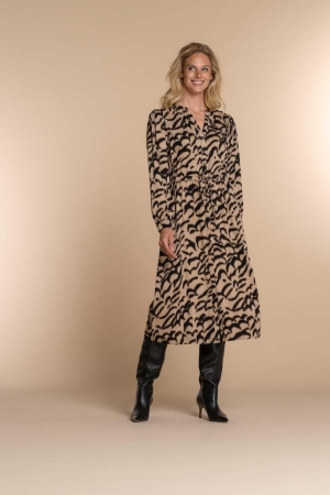 Geisha Geisha jurken Lange Jurken 720 sand/black combi