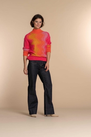 Geisha Geisha truien Trui 445 cyclaam/orange/gold