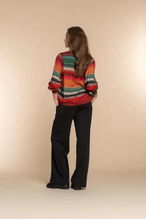 Geisha Geisha shirts en tops T-shirt Lange mouw 530 green/red combi