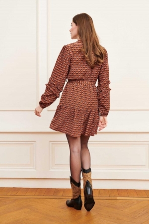 Lofty Manner Lofty Manner jurken Jurk 764 orange arches print