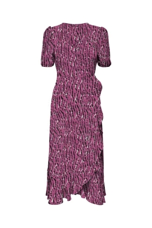 Only Only jurken Zomerjurkjes fuchsia purple graphic animal