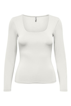 Only Only shirts en tops T-shirt Lange mouw cloud dancer