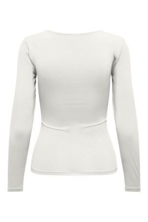 Only Only shirts en tops T-shirt Lange mouw cloud dancer