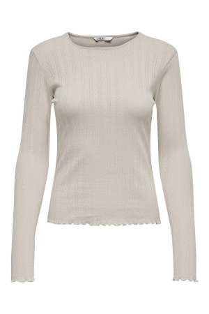 Only Only shirts en tops T-shirt Lange mouw pumice stone