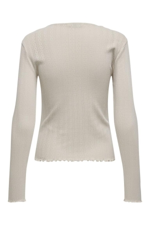 Only Only shirts en tops T-shirt Lange mouw pumice stone