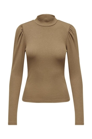 Only Only shirts en tops T-shirt Lange mouw toasted coconut