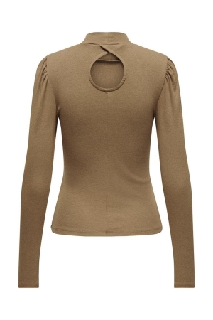 Only Only shirts en tops T-shirt Lange mouw toasted coconut