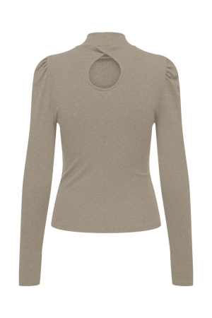 Only Only shirts en tops T-shirt Lange mouw weathered teak