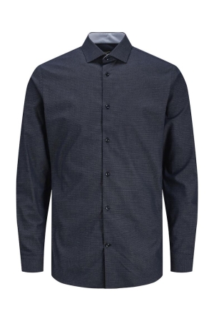 J&J Premium J&J Premium overhemden Overhemd perfect navy slim fit