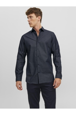 J&J Premium J&J Premium overhemden Overhemd perfect navy slim fit