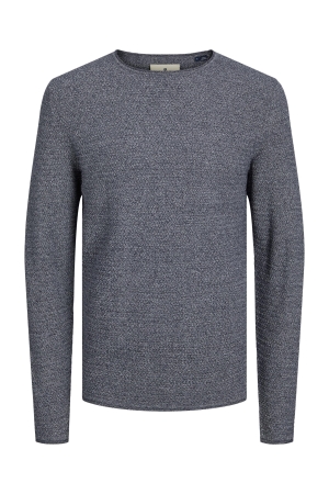 J&J Premium J&J Premium truien Trui maritime blue twisted w. cloud dancer