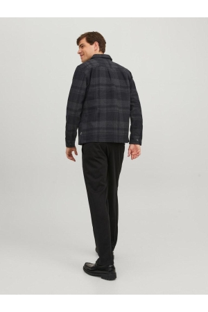 J&J Premium J&J Premium overhemden Overshirt dark grey melange comfort fit