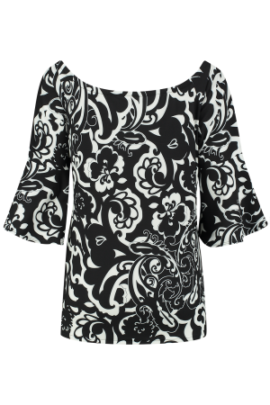 Helena Hart Helena Hart shirts en tops T-shirt Korte mouw zwart/wit