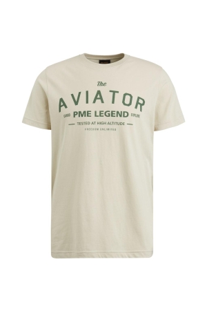 PME Legend PME Legend shirts en tops Print T-shirts 7013 - bone white