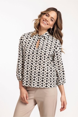 Studio Anneloes Studio Anneloes shirts en tops T-shirt Lange mouw 1390 sand/black 1390 sand/black