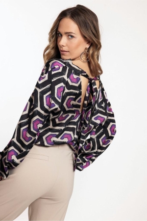 Studio Anneloes Studio Anneloes shirts en tops T-shirt Lange mouw 9051 black/plum