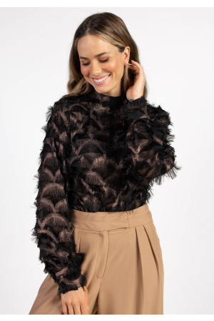 Aaiko Aaiko shirts en tops T-shirt Lange mouw 9000 black