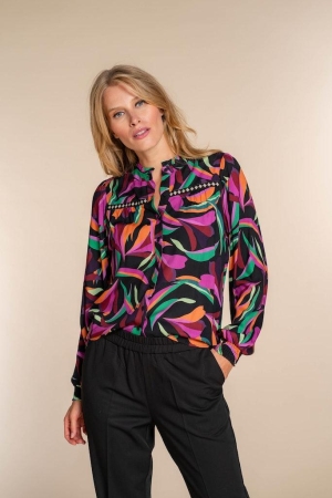 Geisha Geisha blouses Blouse 999 black/purple combi