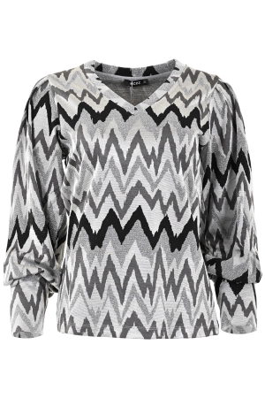 Maicazz Maicazz shirts en tops T-shirt Lange mouw zig zag zilver